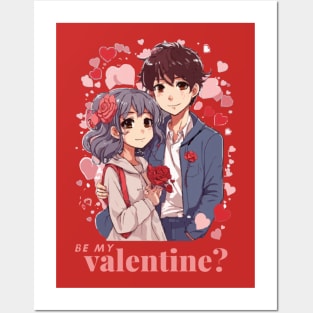 Be My Valentine Cute Couple 2 Posters and Art